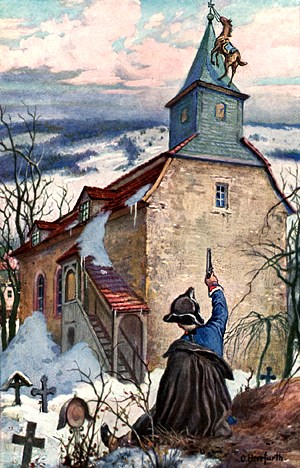 Конь на крыше. Приключения барона Мюнхаузена. Р. Э. Распе. Иллюстрация Оскара Херфурта