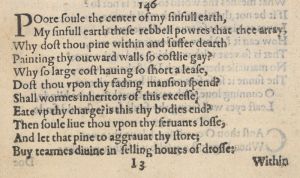 Сто сорок шестой сонет Шекспира в первом издании 1609 г.