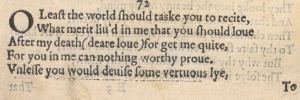 Семьдесят второй сонет Шекспира в первом издании 1609 г.