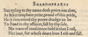 Окончание сто пятьдесят первого сонета Шекспира в первом издании 1609 г.