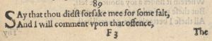 Восемьдесят девятый сонет Шекспира в первом издании 1609 г.
