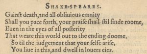 Окончание пятьдесят пятого сонета Шекспира в первом издании 1609 г.