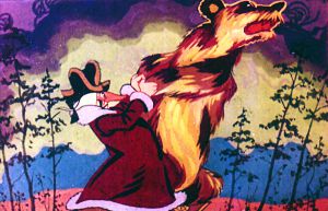 «Схватка с медведем». Иллюстрация Э. Антохина