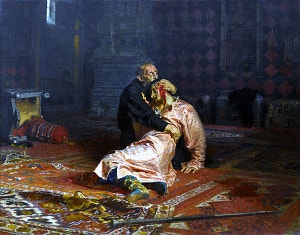 Иван Грозный и сын его Иван 16 ноября 1581 года. Художник Илья Репин, 1883-85 гг.