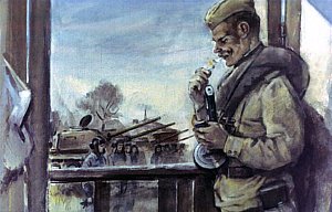 Да, вот они, русские характеры!.. Иллюстрация к рассказу А. Н. Толстого «Русский характер». Художник Г. Сояшников, 1978 г.