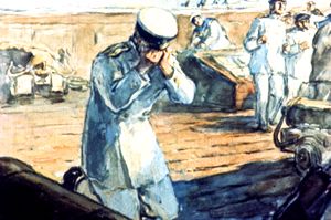 После выстрела. Иллюстрация А. Святского к рассказу Льва Николаевича Толстого «Акула»