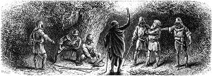 Глава XI. Иллюстрация к роману Вальтера Скотта «Айвенго». Издание 1880 года. Художники: Адриан Мари, Ликс, Риу и Х. Скотт.