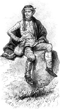 Вамба. Иллюстрация к роману Вальтера Скотта «Айвенго». Издание 1880 года. Художники: Адриан Мари, Ликс, Риу и Х. Скотт.