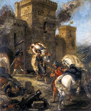 Похищение Ревекки. Художник Эжен Делакруа, 1858 г.