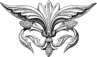 Концовка к главе XLIII романа Вальтера Скотта «Айвенго». Издание 1880 года. Художники: Адриан Мари, Ликс, Риу и Х. Скотт.