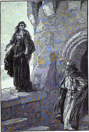 Фронтиспис. Иллюстрация к роману Вальтера Скотта «Айвенго». Издание 1893 года.