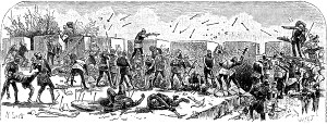 Заставка к главе XXIX романа Вальтера Скотта «Айвенго». Издание 1880 года. Художники: Адриан Мари, Ликс, Риу и Х. Скотт.