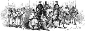 Заставка к главе XLIV романа Вальтера Скотта «Айвенго». Издание 1880 года. Художники: Адриан Мари, Ликс, Риу и Х. Скотт.