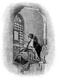 Медора за решеткой (Medora at her lattice). Рис. Уоррен (H. Warren), грав. Э. Финден (Е. Finden). Иллюстрация к поэме Джорджа Байрона «Корсар». Издание Брокгауза-Ефрона, 1904.