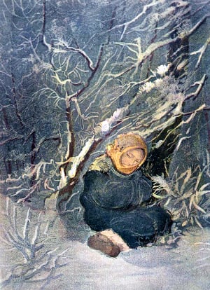 Иллюстрация к сказу П. П. Бажова «Ключ земли». Художник К. В. Кузнецов, 1942 г.