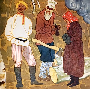 Иллюстрация к сказу Павла Петровича Бажова «Живинка в деле». Художник О. Д. Коровин, 1967 г.
