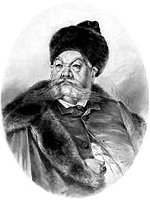 Господин Быков, барин богатый, старый холостяк — из плотоядных, купивший себе Вареньку у Анны Федоровны. Иллюстрация к роману Ф. М. Достоевского «Бедные люди». Боклевский Петр Михайлович, 1880-е