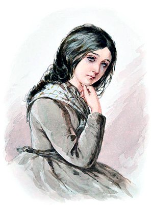Варвара Алексеевна (Варенька) Добросёлова. Иллюстрация к роману Ф. М. Достоевского «Бедные люди». Художник П. М. Боклевский, 1870-1880-е гг.