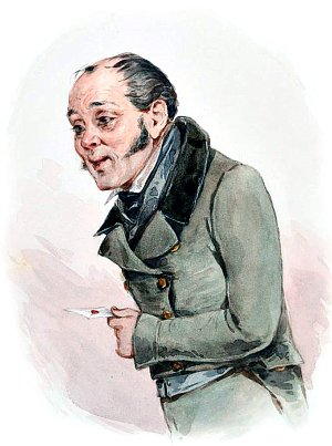 Макар Алексеевич Девушкин. Иллюстрация к роману Ф. М. Достоевского «Бедные люди». Художник П. М. Боклевский, 1870-1880-е гг.
