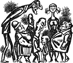 Иллюстрация к главе IV романа А. Р. Беляева «Человек, потерявший лицо». Художник Б. Алимов, 1963.