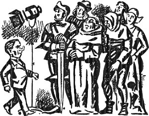 Иллюстрация к главе I романа А. Р. Беляева «Человек, потерявший лицо». Б. Алимов, 1963 г.