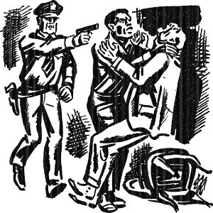 Иллюстрация к главе XI романа А. Р. Беляева «Человек, потерявший лицо». Б. Алимов, 1963 г.