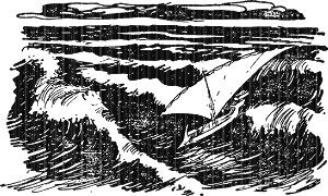 XIX. Корабль мертвецов. Иллюстрация к роману А. Р. Беляева «Последний человек из Атлантиды». Художник Д. Бисти, 1963.