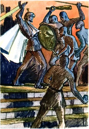 Иллюстрация к роману А. Р. Беляева «Последний человек из Атлантиды». Художник Д. Бисти, 1963.