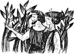 IV. Адиширна-Гуанч. Иллюстрация к роману А. Р. Беляева «Последний человек из Атлантиды». Художник Д. Бисти, 1963.