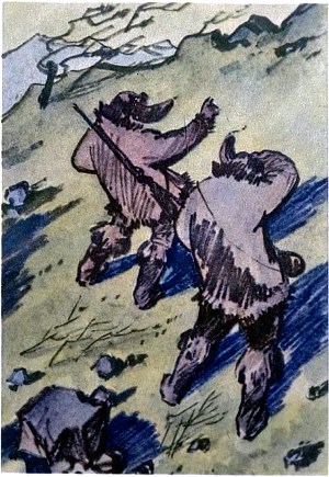 Иллюстрация Д. Бисти к роману А. Р. Беляева «Продавец воздуха». 1963 г.