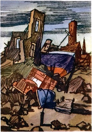 Иллюстрация к роману А. Р. Беляева «Продавец воздуха». Д. Бисти, 1963 г.