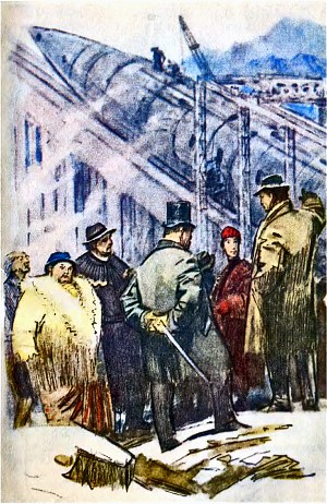 Часть первая. Глава IX. На Земле нет спасения!.. Иллюстрация к роману А. Р. Беляева «Прыжок в ничто». Художник П. Луганский, 1964.