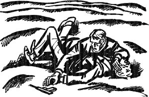 Глава V. Золотые россыпи. Иллюстрация к роману А. Р. Беляева «Вечный хлеб». Художник Б. Алимов, 1963.