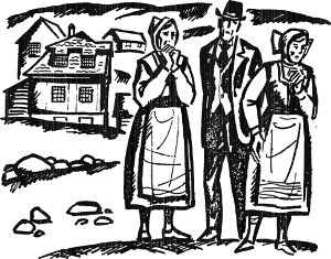 Глава VI. Борьба продолжается. Иллюстрация к роману А. Р. Беляева «Вечный хлеб». Художник Б. Алимов, 1963.