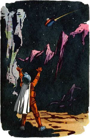 Иллюстрация к роману А. Р. Беляева «Звезда КЭЦ». Художник Ст. Забалуев, 1964.