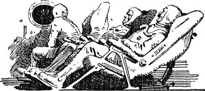XIII. К лунной орбите. Иллюстрация к роману А. Р. Беляева «Звезда КЭЦ». Художник Ст. Забалуев, 1964.