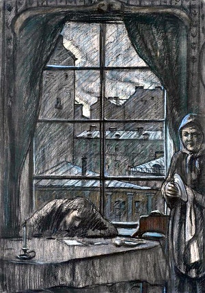 Утро. Письмо Настеньки. «Белые ночи». Художник И. Глазунов, 1970