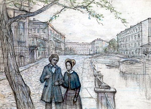 «Белые ночи». Ночь первая. Художник И. Глазунов, 1970