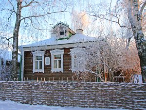 Белая берёза под окном дома родителей Сергея Есенина