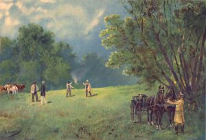Поединок. Иллюстрация к роману Достоевского «Бесы». Н. Каразин, 1893