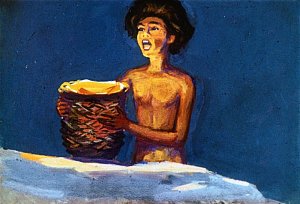 — Кто просил? — сказал Маугли. — Разве мы шакалы и должны прислуживать мяснику, убивающему домашний скот? Вопрос о вожаке стаи касается только стаи. Иллюстрация к рассказу Р. Киплинга «Братья Маугли». Художники Г. Никольский, А. Келейников (1964)