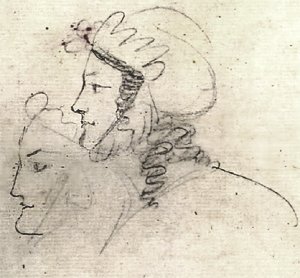 Екатерина Бакунина. Рисунок Александра Пушкина, 1819 год.