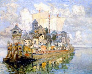 Невидимый град Китеж. Художник К. И. Горбатов. 1913 г.