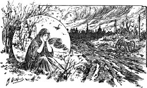 Часть третья (заставка). Иллюстрация к роману Лидии Чарской «Ее величество Любовь». Художник М. А. Андреев, 1915 г.