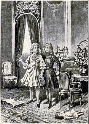 — Вот моя гостиная! — торжествующе заявила княжна... Иллюстрация к повести Лидии Чарской «Сибирочка». Художник И. Гурьев, 1912 г.