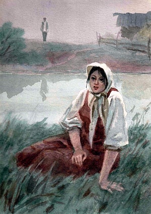 Иллюстрация В. Ф. Васильева к рассказу А. П. Чехова «Агафья», 1960-е