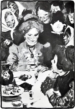 Иллюстрация П. Пинкисевича (1970) к рассказу А. Чехова «Бабье царство»