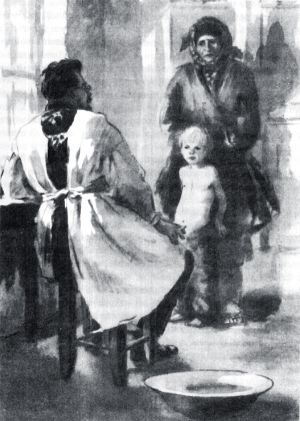 Иллюстрация Шишмарёвой к рассказу Чехова «Беглец», 1949