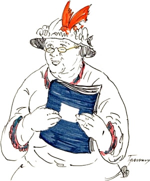 Иллюстрация к рассказу А. П. Чехова «Драма». Писательница Мурашкина. Художник Протоклитов Борис Антонович (1899-1987)