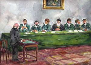 Иллюстрация М. И. Абросимова к рассказу А. П. Чехова «Экзамен на чин», 1986 г.